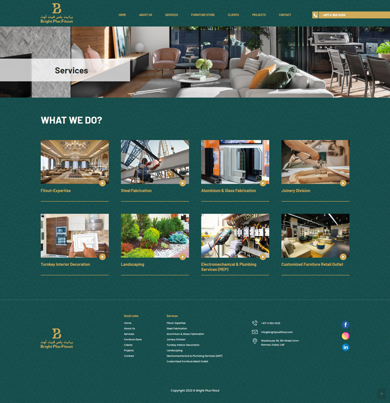 Interior design services page