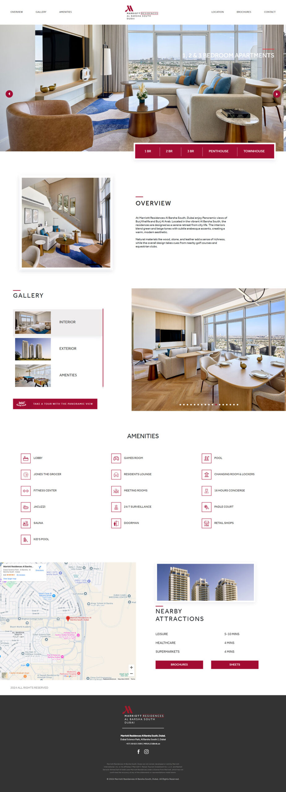 Real estate website design and development for Marriott Residences